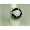 Image 4 : Exceptionally large 28.26 carats round  ‘BLACK’ diamond set in a 14 karat white gold  ladies ring su