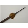 Image 1 : Early European spike type polearm  measuring  approx.. 9” with no straps and spear type  head circa 