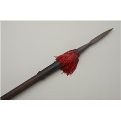 European spike type reinforced tip polearm  circa 1490’s-1690’s. The metal portion  measures 15 ¼” i