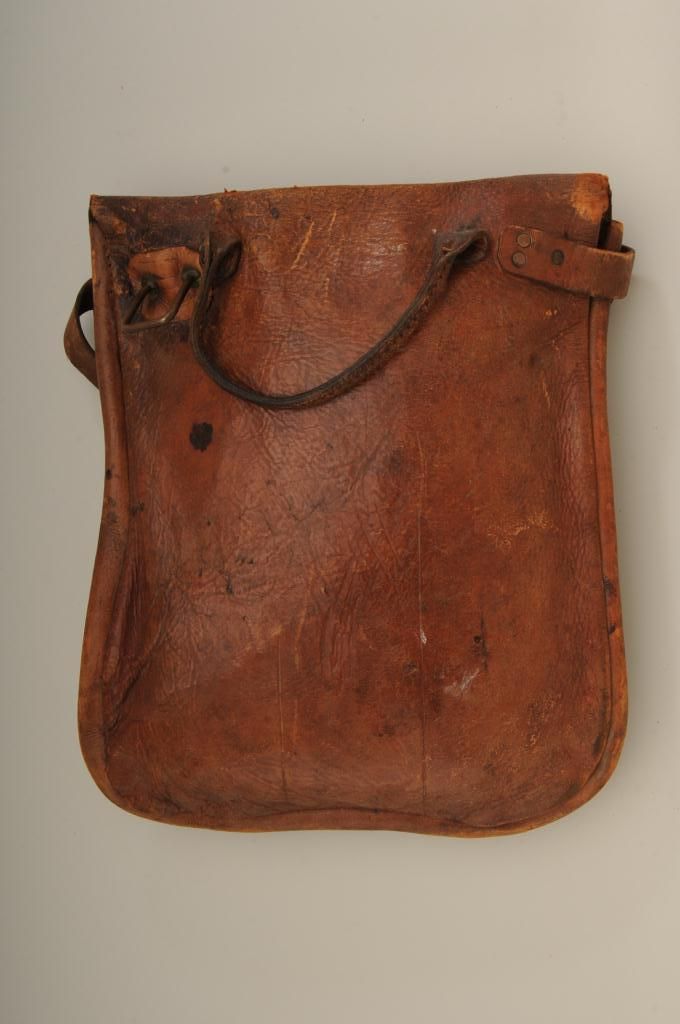Leather moneybag or messenger bag with two original Wells Fargo marked
