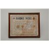 Image 2 : Lot of three framed items. Number one shows a  framed advertiser for Colt revolving breech  loading 