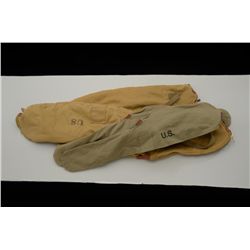 Lot of 6 canvas covers for M1 carbines, three  in olive green color with adjustable woven  slings, a