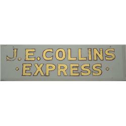 Large beveled glass reverse color painted  sign approx. 14” x 46” drilled in two places  to hang on 