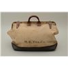 Image 1 : Old canvas and leather grip bag stenciled  “W.U. Tel. Co.” approx. 16” in height, 23”  wide and 9” d