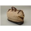 Image 7 : Old canvas and leather grip bag stenciled  “W.U. Tel. Co.” approx. 16” in height, 23”  wide and 9” d
