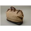 Image 8 : Old canvas and leather grip bag stenciled  “W.U. Tel. Co.” approx. 16” in height, 23”  wide and 9” d