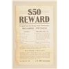 Image 4 : Authentic 1908 $50 Reward flyer for the  arrest, detention and advice of Richard  Fritch who escaped