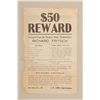 Image 5 : Authentic 1908 $50 Reward flyer for the  arrest, detention and advice of Richard  Fritch who escaped