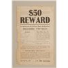 Image 6 : Authentic 1908 $50 Reward flyer for the  arrest, detention and advice of Richard  Fritch who escaped