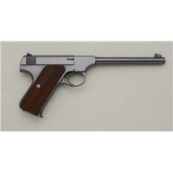 Colt Woodsman pre-war semi-automatic .22  caliber pistol with 6 ½” barrel, blued  finish, checkered 