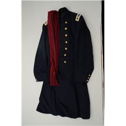 Civil War major of infantry frock coat in  dark blue wool with New York Eagle buttons  that are mark