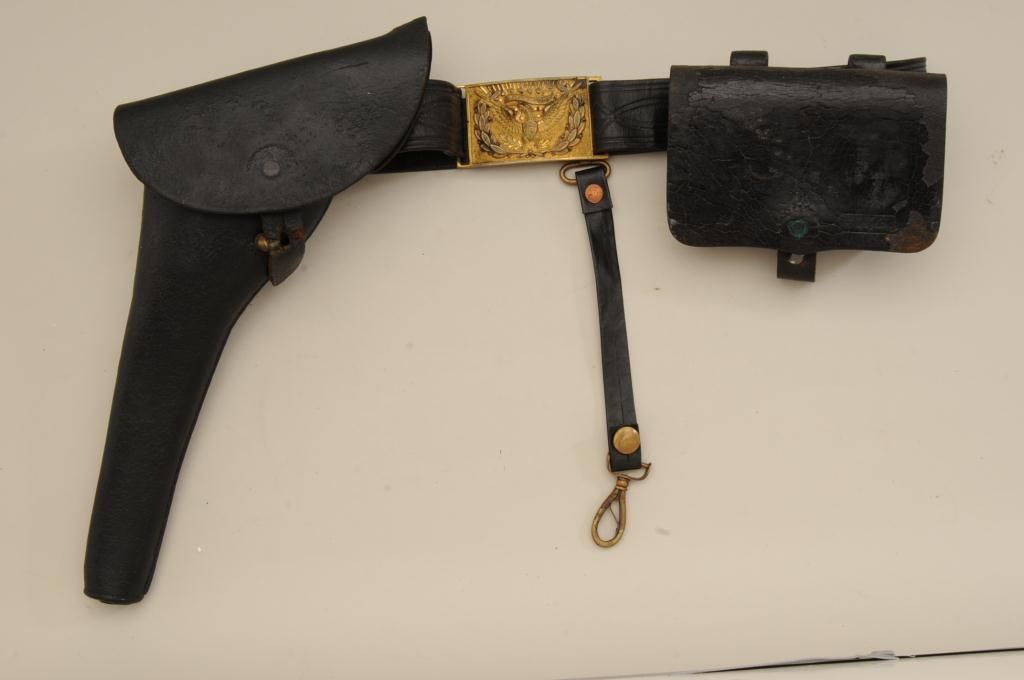 Civil War era Officers belt and holster rig along with cartridge pouch