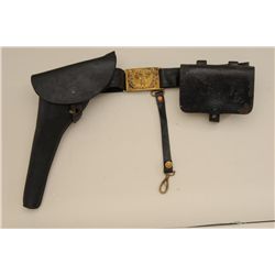 Civil War era Officers belt and holster rig  along with cartridge pouch and single hanger.  The hols