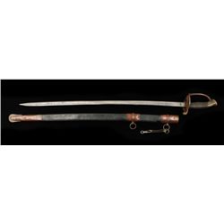 U.S. Model 1850 foot officer’s sword with  throat of scabbard marked Palmers & Bachelor  – Boston, U