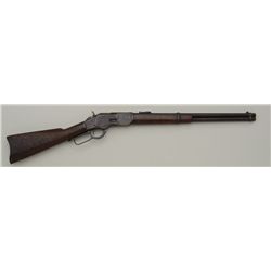 Winchester Model 1873 lever action SRC, .44  W.C.F. cal., 20” barrel, wood stocks,  trapdoor for cle