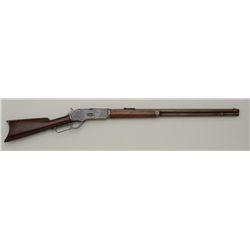 Winchester Model 1876 lever action rifle,  .45-60 cal., 28” octagon barrel, blue finish,  wood stock