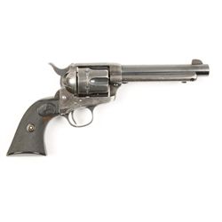 Colt SAA revolver, .44-40 cal., 5-1/2”  barrel, blue and case hardened finish,  checkered hard rubbe