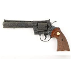 Colt Python .357 Magnum caliber, double  action revolver, factory D grade engraved,  blued finish, m