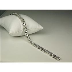 Gorgeous 14 karat white gold ladies custom  made bracelet channel and prong set with 216  round and 