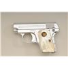 Image 8 : Colt model 1908 .25 caliber semi-automatic  pistol, factory nickel plated, medallion  pearl grips in