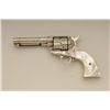 Image 1 : Colt SAA revolver, highly custom scroll  engraved, .45 Colt cal., 4-3/4” barrel,  nickel finish, thi