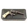 Image 2 : Cased silver and gold inlaid, double action  pin-fire revolver with ivory grips in 7.5 mm  pin-fire 