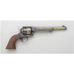 Colt SAA revolver, .44-40 cal., 7-1/2”  barrel, blue and case hardened finish with  floral gold appl