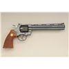Image 1 : Colt Python DA revolver, .357 Magnum cal., 8”  ventilated rib barrel, blue finish,  checkered combat