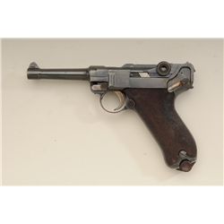 Pre-1908 Luger by DWM showing no hold open or  stock lug, serial number 36568. This 9 mm  Luger show