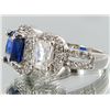 Image 2 : 27.65twc Blue Diamond Simulant Wht Gold Vermeil Ring (JEW-004427)