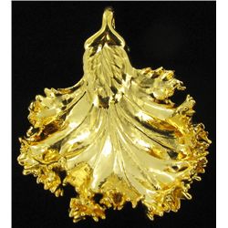 Gold Filled Large Natural Leaf Pendant (JEW-004765)