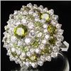Image 1 : 62.1twc Green Diamond Simulant Wht Gold Vermeil Ring (JEW-004434)