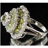 Image 2 : 62.1twc Green Diamond Simulant Wht Gold Vermeil Ring (JEW-004434)