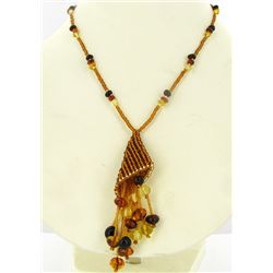 Rare Handcrafted Natural Baltic Amber Necklace Russia (JEW-004728)