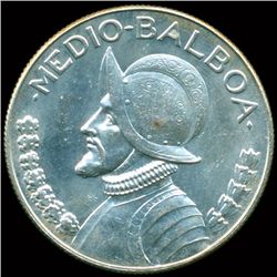 1967 Panama Silver 1/2 Balboa BU (COI-013538)