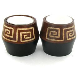 Mango Wood Candle Holder Pair (DEC-000763)