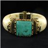 Image 1 : 740ct Bone & Turquoise Bangle Bracelet (JEW-003849)
