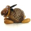 Image 2 : Coconut Shell Teak Bull Lamp (DEC-000676)
