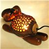 Image 3 : Coconut Shell Teak Bull Lamp (DEC-000677)
