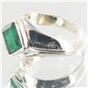 Image 2 : 19.55twc Colombian Emerald Sterling Ring (JEW-004138A)
