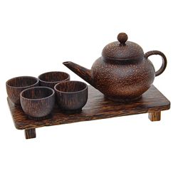 Handcrafted Sugar Palm Tea Set (DEC-000281)