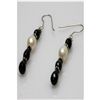 Natural 28.00ct Pearl,Black Onex Earrings .925 Sterling