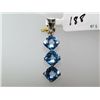 13.50 CTW BLUE TOPAZ PENDANT .925 STERLING SILVER
