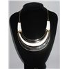 Image 1 : 264CTW 3-LAYERED HALF MOON BLACK-WHITE BRASS NECKLACE;1