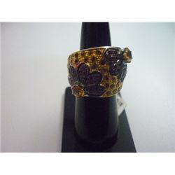 NATURAL 55.00 CTW SEMI PRECIOUS RING .925 STERLING SILV