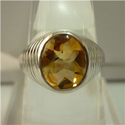 30.00 CTW CITRINE RING .925 STERLING SILVER