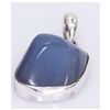 Image 1 : NATURAL 49.40 CTW CALCEDONIA PENDANT  .925 STERLING SIL