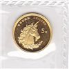 Image 1 : China 5 Yuan 1/20th ounce gold 1996, Unicorn