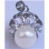 Image 1 : WHITE PEARL AND CZ PENDANT