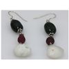 Image 1 : NATURAL 46.80 CTW  RUBY, EMERALD, SEMIPRECIOUS EARRINGS